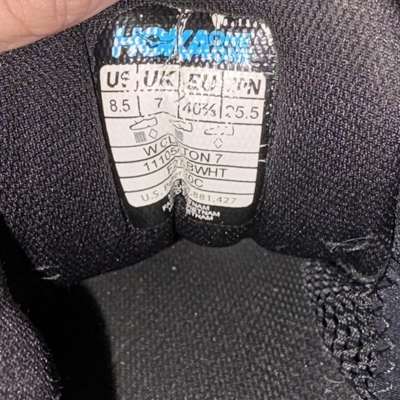 Size 8.5 B - Hoka One One Clifton 8 Black White Women's - Picture 9 of 9